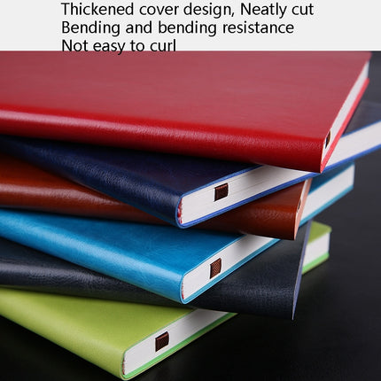 3 PCS Notebook Student Notepad Diary Book Business Record Book PU Notebook, Cover color: A5 Plain Weave Bitter Tea Red-garmade.com