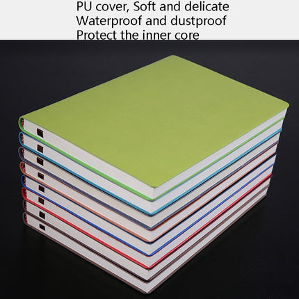 3 PCS Notebook Student Notepad Diary Book Business Record Book PU Notebook, Cover color: A5 Plain Weave Nile Blue-garmade.com