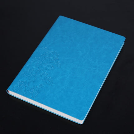3 PCS Notebook Student Notepad Diary Book Business Record Book PU Notebook, Cover color: A5 Embossed Aquamarine Blue-garmade.com