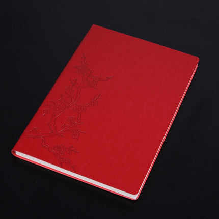 3 PCS Notebook Student Notepad Diary Book Business Record Book PU Notebook, Cover color: A5 Embossed Cockscomb Red-garmade.com