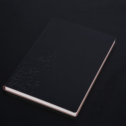 3 PCS Notebook Student Notepad Diary Book Business Record Book PU Notebook, Cover color: A5 Embossed Black-garmade.com