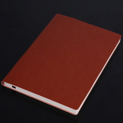 3 PCS Notebook Student Notepad Diary Book Business Record Book PU Notebook, Cover color: B5 Plain Charred Tea Brown-garmade.com