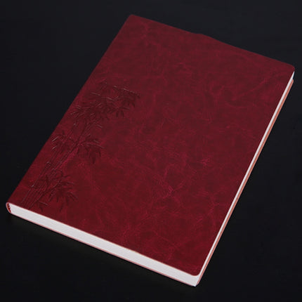 3 PCS Notebook Student Notepad Diary Book Business Record Book PU Notebook, Cover color: B5 Embossed Bitter Tea Red-garmade.com