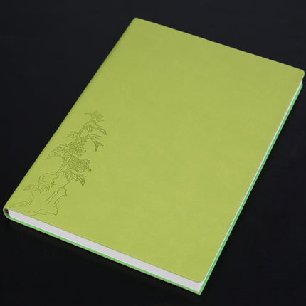 3 PCS Notebook Student Notepad Diary Book Business Record Book PU Notebook, Cover color: B5 Embossed Green-garmade.com