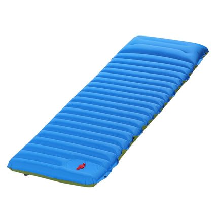 Outdoor Camping Foot Type Automatic Portable Inflatable Bed Beach Mat Picnic Mat Folding TPU Air Cushion(Blue With Green)-garmade.com
