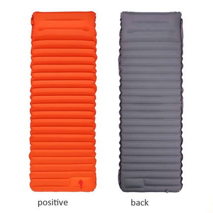 Outdoor Camping Foot Type Automatic Portable Inflatable Bed Beach Mat Picnic Mat Folding TPU Air Cushion(Orange With Gray)-garmade.com