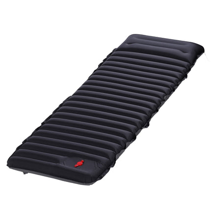 Outdoor Camping Foot Type Automatic Portable Inflatable Bed Beach Mat Picnic Mat Folding TPU Air Cushion(Black With Gray)-garmade.com