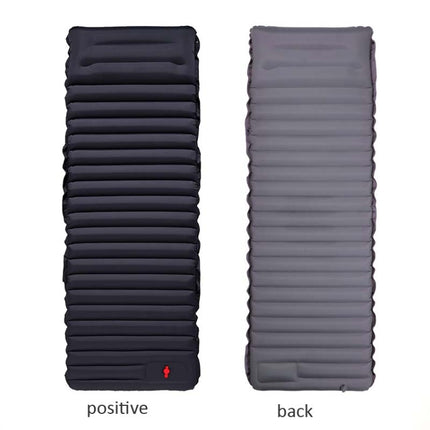 Outdoor Camping Foot Type Automatic Portable Inflatable Bed Beach Mat Picnic Mat Folding TPU Air Cushion(Black With Gray)-garmade.com