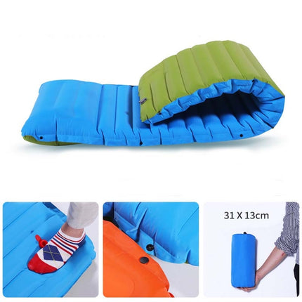 Outdoor Camping Foot Type Automatic Portable Inflatable Bed Beach Mat Picnic Mat Folding TPU Air Cushion(Black With Gray)-garmade.com