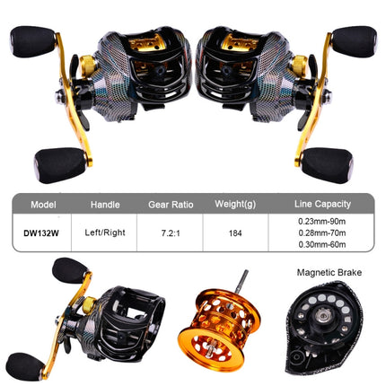 PROBEROS Metal Drop Wheel 18+1 Axis Lure Fish Wheel, Style: DW132WR Right Hand-garmade.com