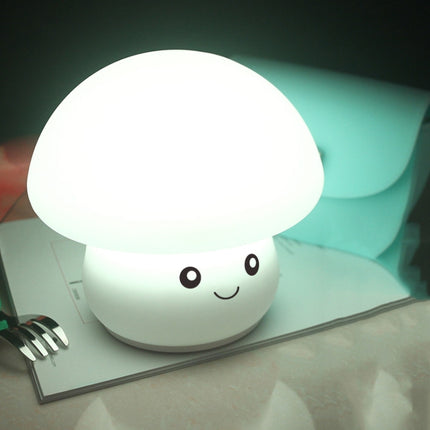 Silicone Colorful Mushroom Night Light Bedside Sleeping Table Lamp, Power source: 0.8W(Handsome Mushroom)-garmade.com