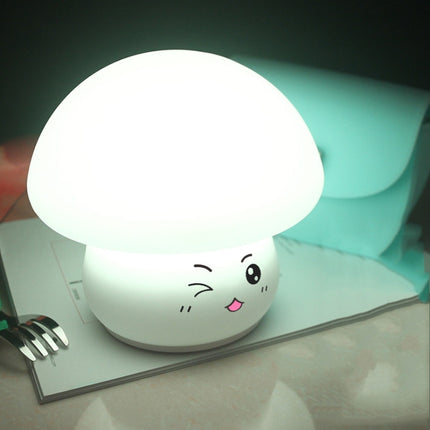 Silicone Colorful Mushroom Night Light Bedside Sleeping Table Lamp, Power source: 0.8W(Cute Mushroom)-garmade.com