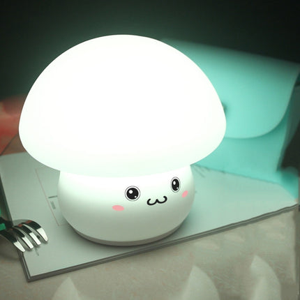 Silicone Colorful Mushroom Night Light Bedside Sleeping Table Lamp, Power source: 0.8W(Obedient Mushroom)-garmade.com