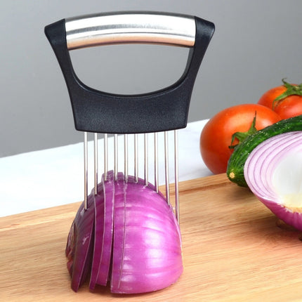 Stainless Steel Onion Fork Holder Pin Kitchen Vegetable Slicing Aid-garmade.com