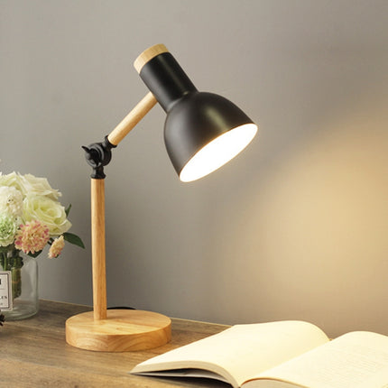 T1062 Dormitory Eye Protection Desk Lamp Bbedroom Bedside Wood Lamp, Power source: AU Plug(Black)-garmade.com