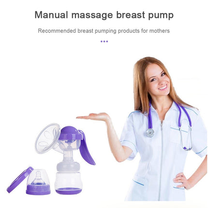 Painless Strength Adjustable Manual Massage Breast Pump(Purple)-garmade.com
