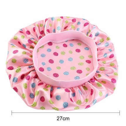 3 PCS K-14 Children Printed Satin Nightcap Adjustable Stretch Hair Care Hat Shower Cap, Size: One Size(Floral Purple)-garmade.com