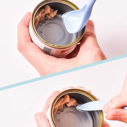 Pet Can Lid Fresh-Keeping Silicone Lid Canned Sealing Cap Universal Sealing Lid(Light Green + Spoon)-garmade.com