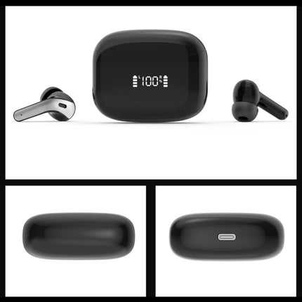 Wireless Touch Digital Display Bluetooth Earphone(Black)-garmade.com