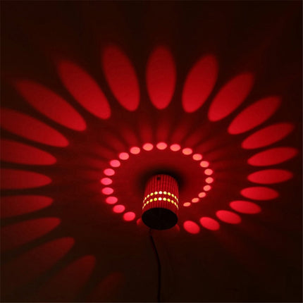 3W Modern Interior Creative Spiral Round Wall Lamp for Club, KTV, Corridor, Aisle, Background Wall Decoration Lamp Recessed In(Red+Green+Blue)-garmade.com