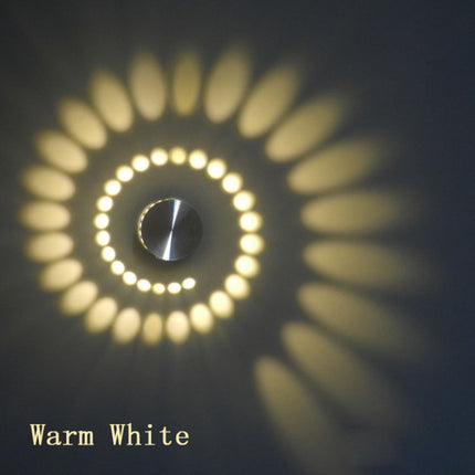 3W Modern Interior Creative Spiral Round Wall Lamp for Club, KTV, Corridor, Aisle, Background Wall Decoration Lamp Recessed In(White Light)-garmade.com