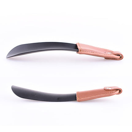 AD201 Portable Short Leather Shoehorn(Silver)-garmade.com
