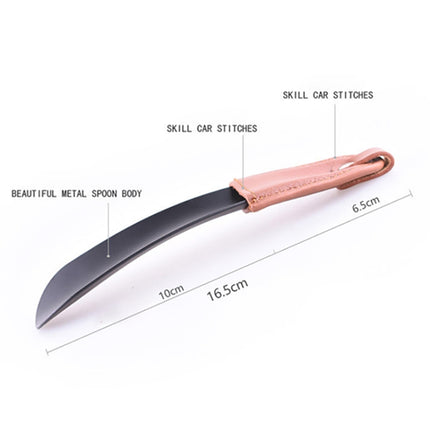 AD201 Portable Short Leather Shoehorn(Silver)-garmade.com