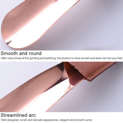 AD201 Portable Short Leather Shoehorn(Rose Gold)-garmade.com