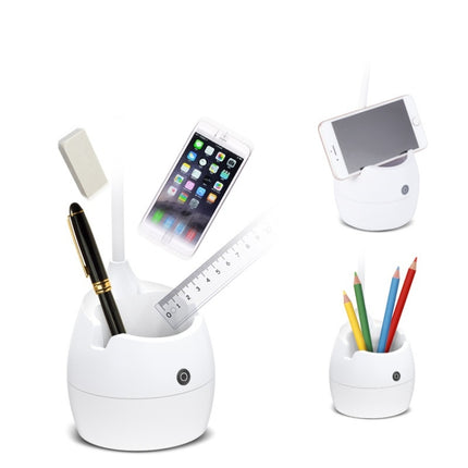 Rechargeable 2500mAh Student Writing Reading Learning Desk Lamp with Pen Holder-garmade.com