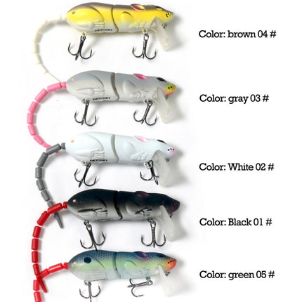 15.5cm15.5g Broken Mouse Minnow Bait Lure Hard Bait Fake Bait Fishing Tackle( No. 5 Green )-garmade.com