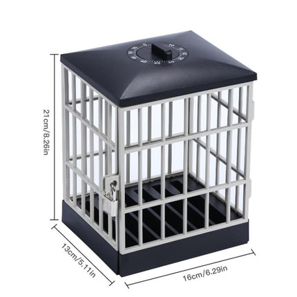 6802 Cell Phone Prison Cell Phone Storage Box with Alarm Clock Timer(Gray)-garmade.com