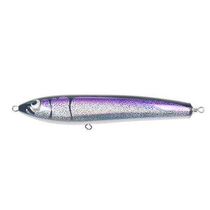 120g 22cm Floating Water Wooden Handmade Big Pencil Deep Sea Boat Fishing Wave Lying Tuna Bait(Purple Laser)-garmade.com