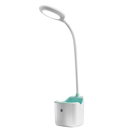 M0602C Home Desk LED Eye Protection Table Lamp with Pen Holder(Green)-garmade.com