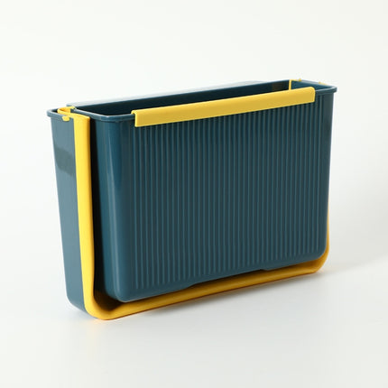 Portable Kitchen Sorting Wall-Mounted Folding Trash Can(Blue)-garmade.com