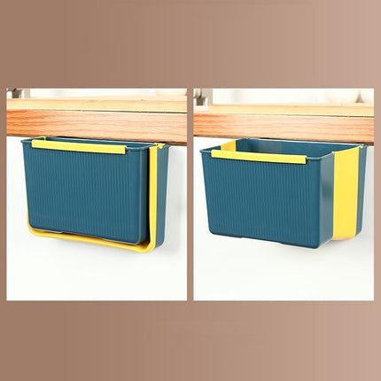 Portable Kitchen Sorting Wall-Mounted Folding Trash Can(Blue)-garmade.com