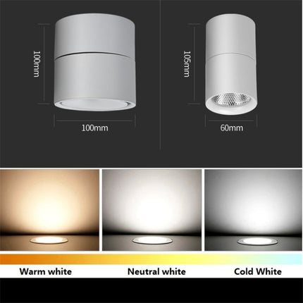 360 Degrees Rotatable Foldable COB LED Background Spot Light Surface Mounted Ceiling Lamp, Wattage:12W, Emitting Color:White(Black Gold)-garmade.com