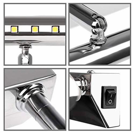 5W LED Wall Lamp Stainless Steel Bathroom Mirror Light, Model:40CM No Switch(White Light)-garmade.com