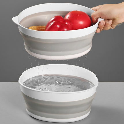 2 Sets Double-Layer Foldable Drain Washing Basket Kitchen Storage Basket Fresh Fruits & Vegetables Small-garmade.com