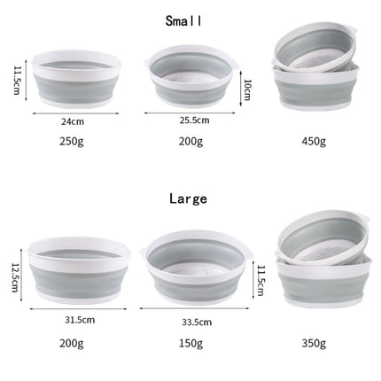 2 Sets Double-Layer Foldable Drain Washing Basket Kitchen Storage Basket Fresh Fruits & Vegetables Small-garmade.com