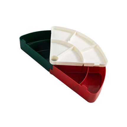 2 PCS Home Living Room Multi-Grid Candy Box Multi-Layer Plastic Nut Snack Fruit Tray(White Red Green)-garmade.com