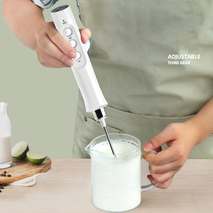 Whisk Household Electric Baking Mini Wireless Hand-Held Charging Stirrer Milk Frother(Black)-garmade.com