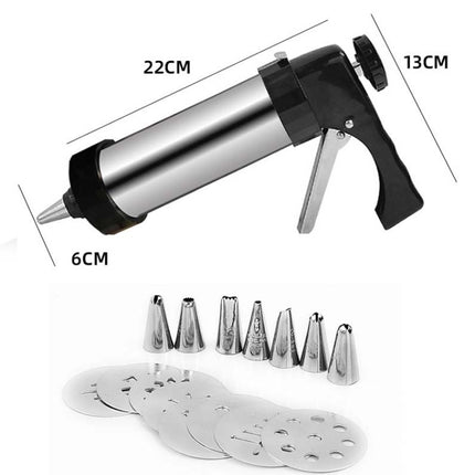 Multi-Function Stainless Steel Piping Gun Set Cookie Biscuits Hand Pressing Biscuit Machine Household DIY Baking Tools-garmade.com