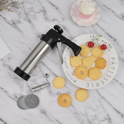 Multi-Function Stainless Steel Piping Gun Set Cookie Biscuits Hand Pressing Biscuit Machine Household DIY Baking Tools-garmade.com