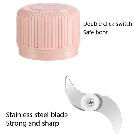 Household Vegetable Cutting Electric USB Garlic Masher Baby Mini Cooking Machine Baby Food Supplement Machine, Style:100ml(Pink)-garmade.com