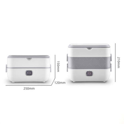 Lunch Box With Electric Heating And Heat Preservation Can Be Plugged In Barrel Office Worker Rice Cooker, Specifications:UK Plug, Style:Double-gut-garmade.com