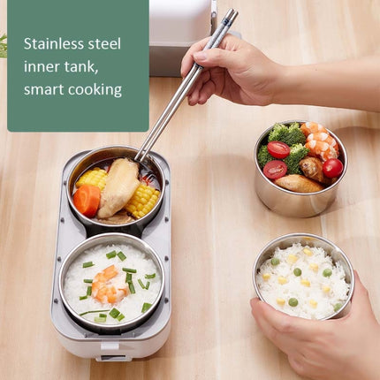 Lunch Box With Electric Heating And Heat Preservation Can Be Plugged In Barrel Office Worker Rice Cooker, Specifications:UK Plug, Style:Double-gut-garmade.com