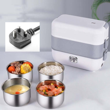 Lunch Box With Electric Heating And Heat Preservation Can Be Plugged In Barrel Office Worker Rice Cooker, Specifications:UK Plug, Style:Four Gallbladder-garmade.com