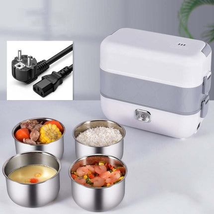 Lunch Box With Electric Heating And Heat Preservation Can Be Plugged In Barrel Office Worker Rice Cooker, Specifications:EU Plug, Style:Four Gallbladder-garmade.com