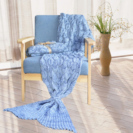 Mermaid Tail Knitted Blanket Fish Tail Blanket, Size:60x140cm(Light Purple)-garmade.com