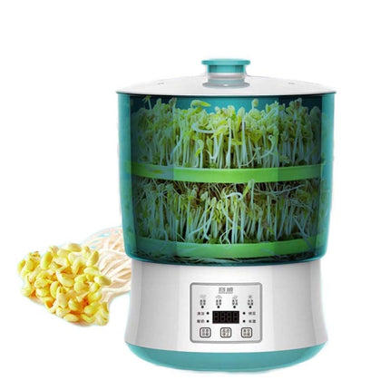 RONGWEI Bean Sprouts Machine Household Automatic Large-Capacity Bean Sprouts Barrel, CN Plug, Style:Double Layer-garmade.com